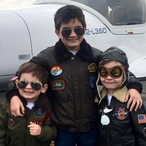 Boys WWII Style Aviator Flight Jacket Size 10-12